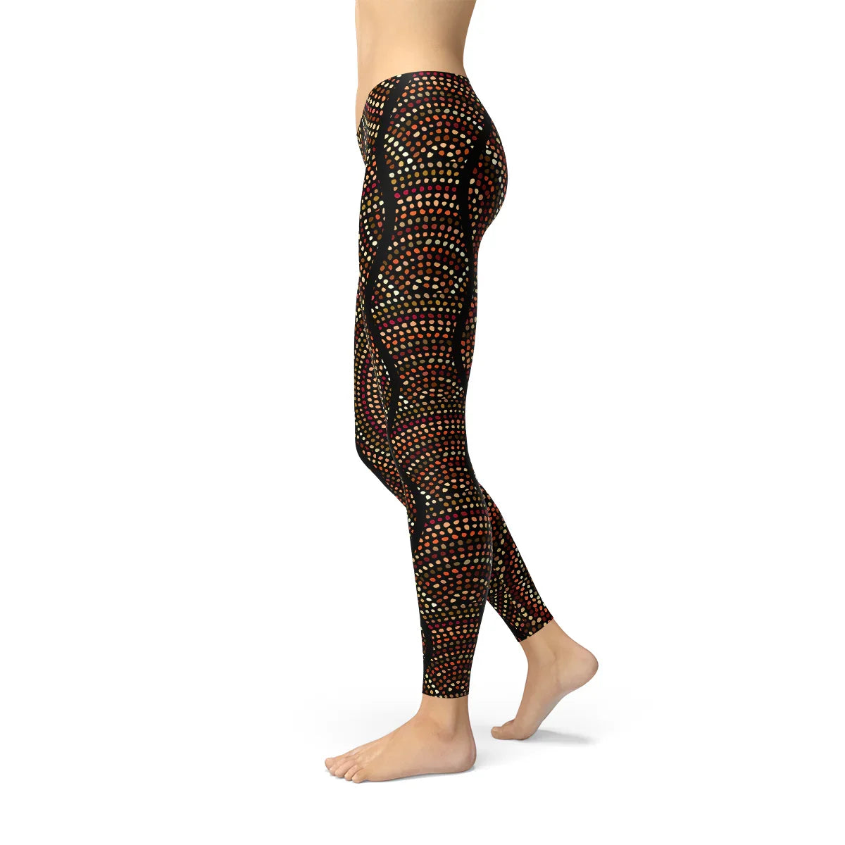 Womens Polka Dots Aboriginal Artwork Leggings (V2) - Which Mark
