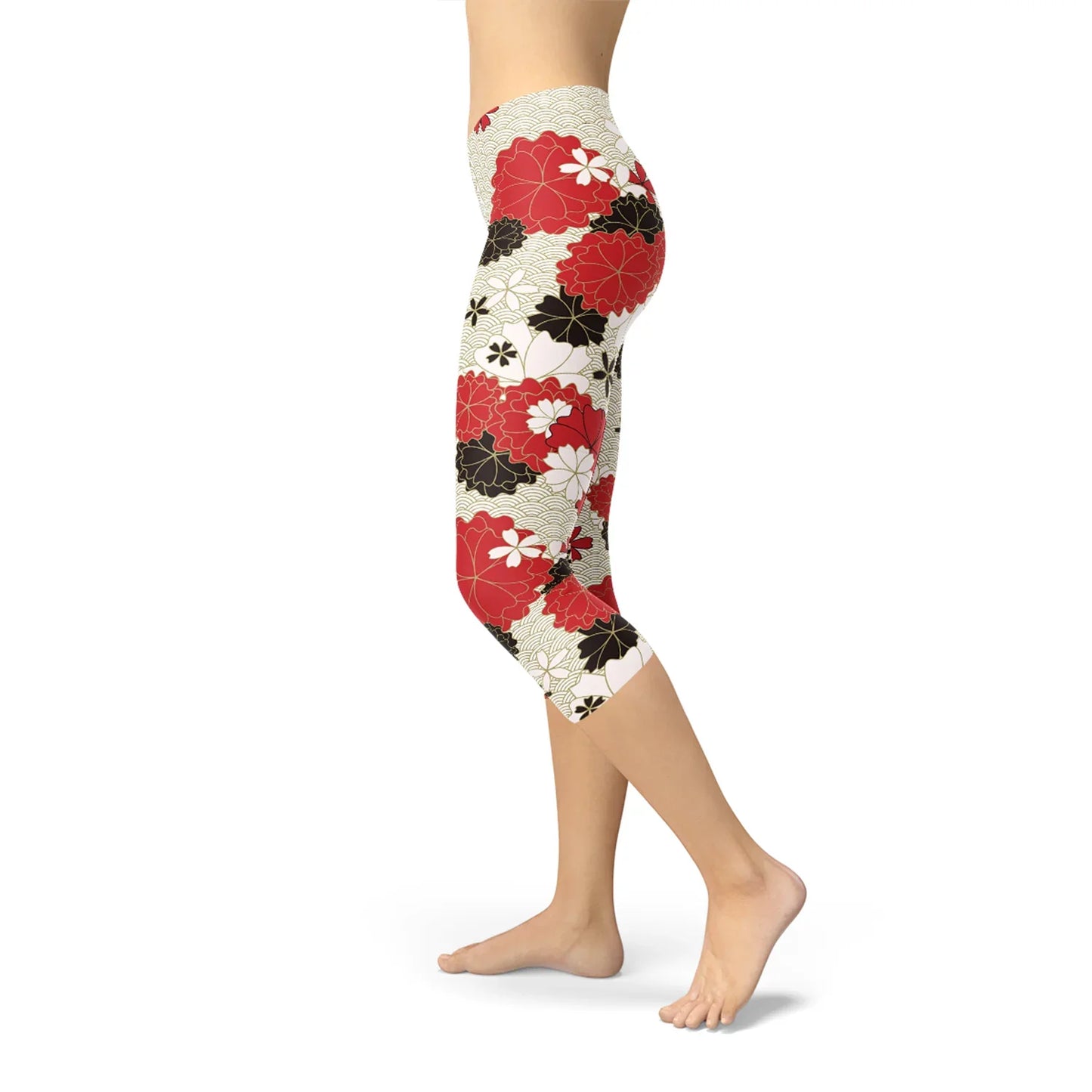 Womens Japanese Cherry Blossom Capri Leggings - Which Mark