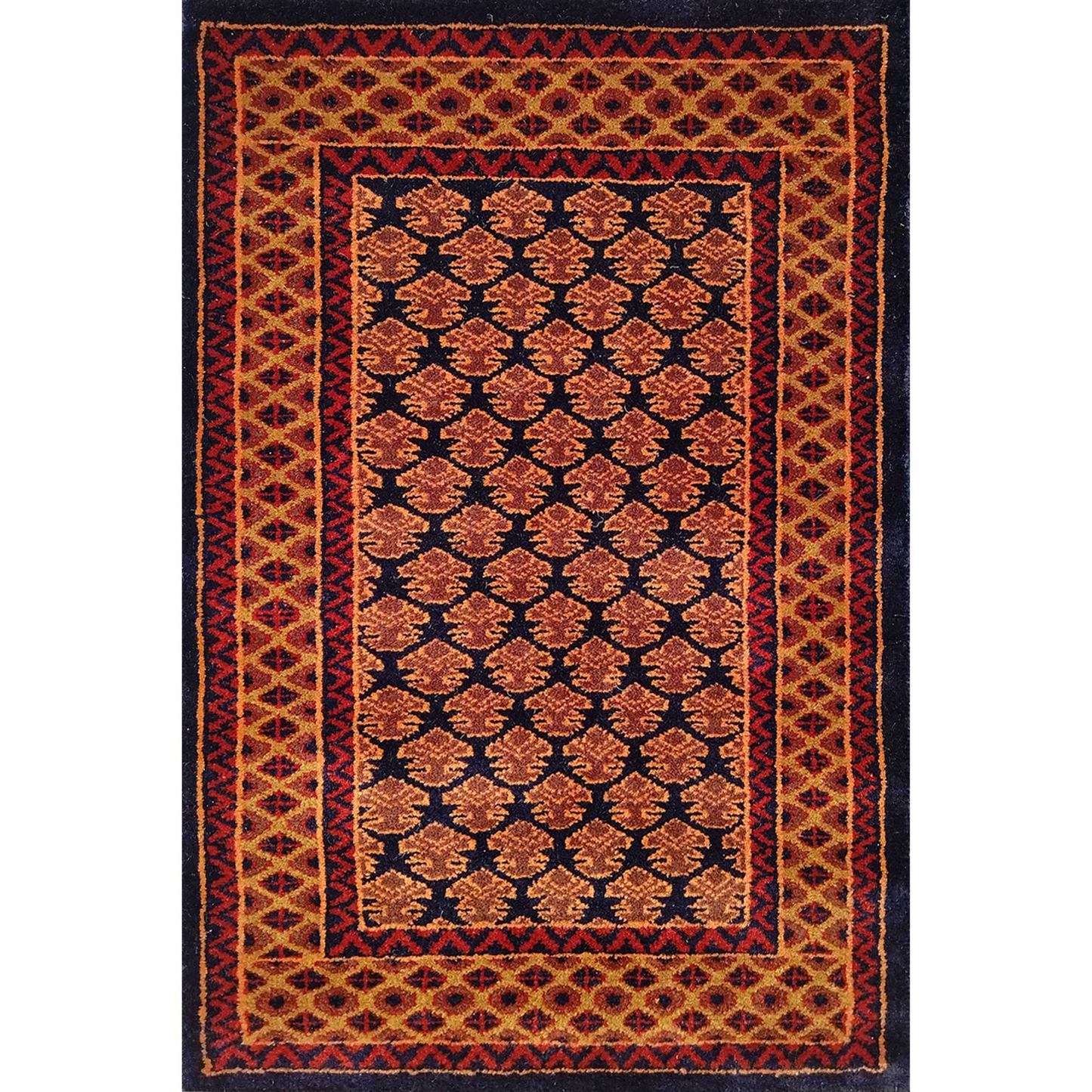 2×3 Feet Hand Knotted Wool Carpet Lichi Black - Which Mark