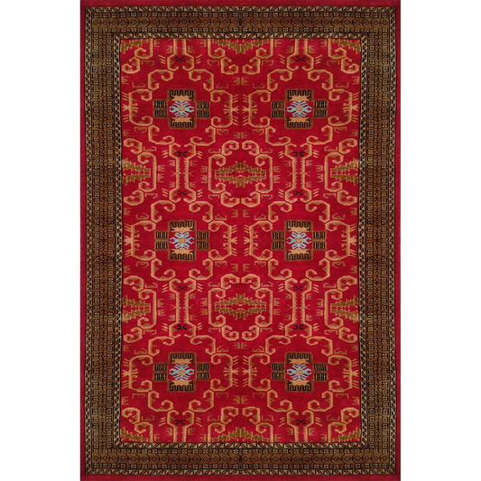 4×6 Feet Handmade Wool Carpet Palace (Red) - Which Mark