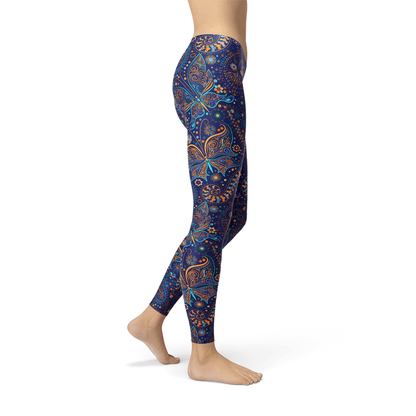 Womens Paisley Butterfly Leggings - Which Mark