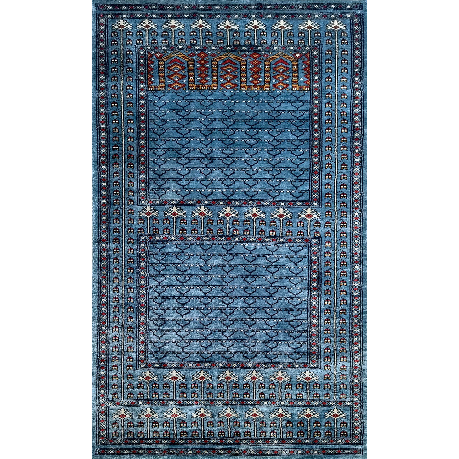 Hand Knotted Art Silk Carpet Royal Gray 3×5 feet Traditional Parda - Which Mark