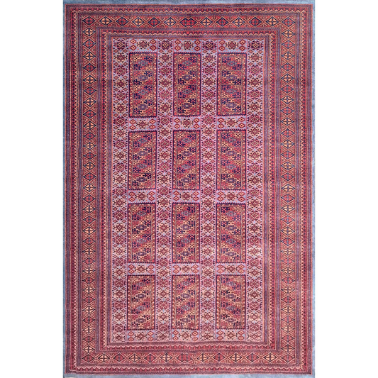 6×9 Feet Hand Knotted Blue Wool Carpet - Which Mark