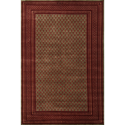 6×9 Feet Handmade Wool Carpet Royal Green Lichi - Which Mark