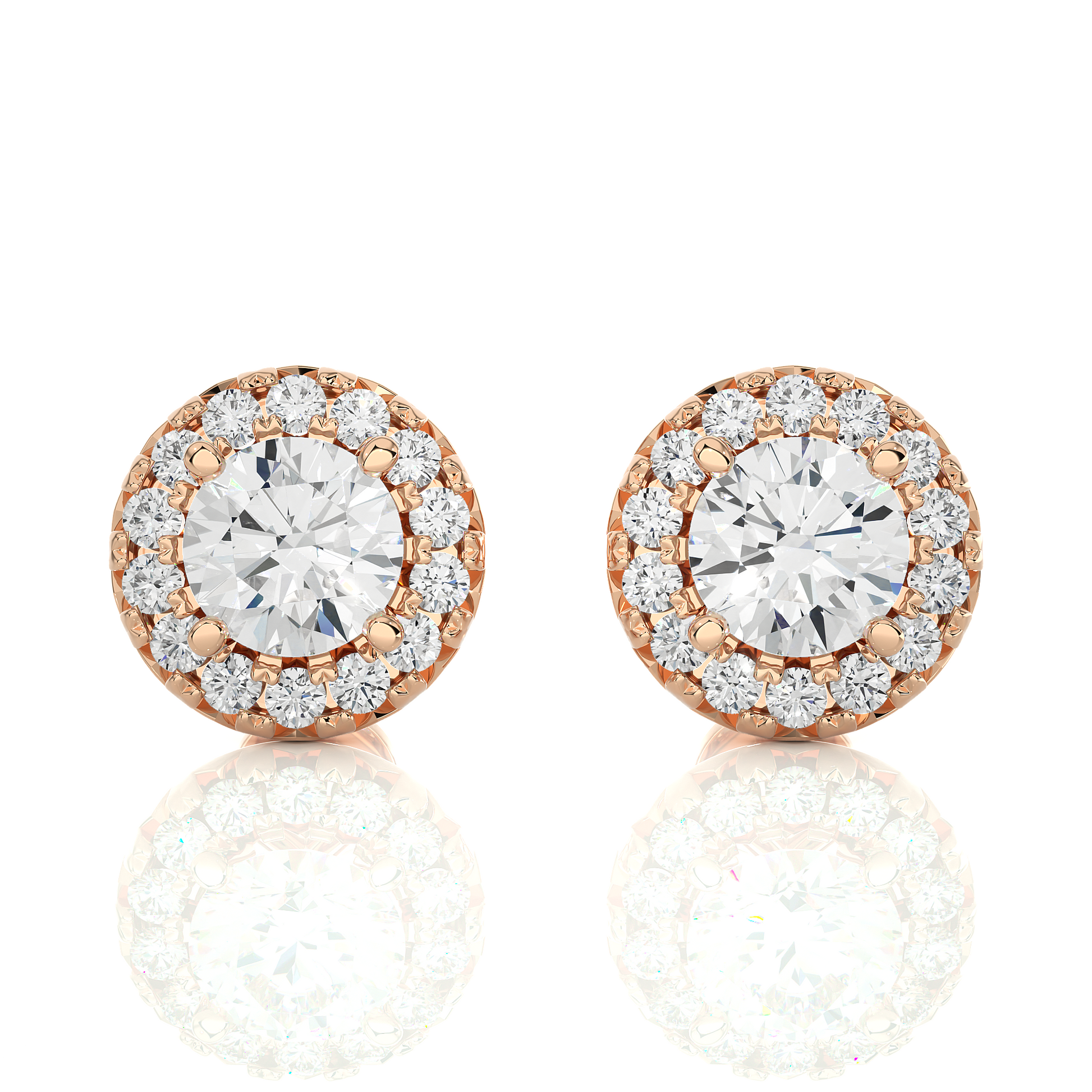 Rose Gold Moissanite Round Shape Detachable Earring – WE0081 - Which Mark