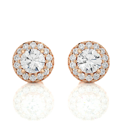 Rose Gold Moissanite Round Shape Detachable Earring – WE0081 - Which Mark