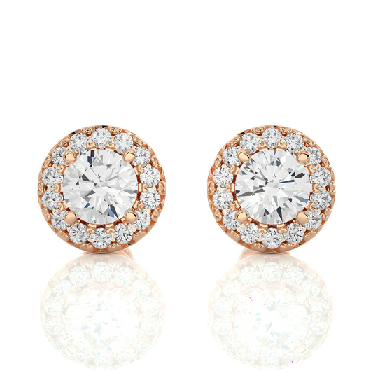 Rose Gold Moissanite Round Shape Detachable Earring – WE0081 - Which Mark