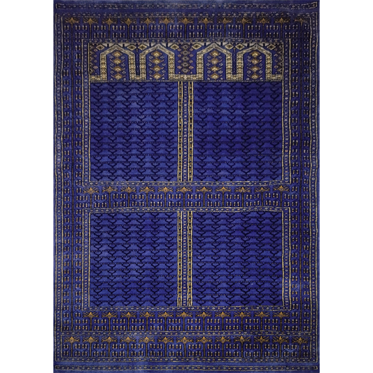 5ft×7ft Purple Hand Knotted Parda Carpet Wool - Which Mark