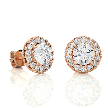 Rose Gold Moissanite Round Shape Detachable Earring – WE0081 - Which Mark