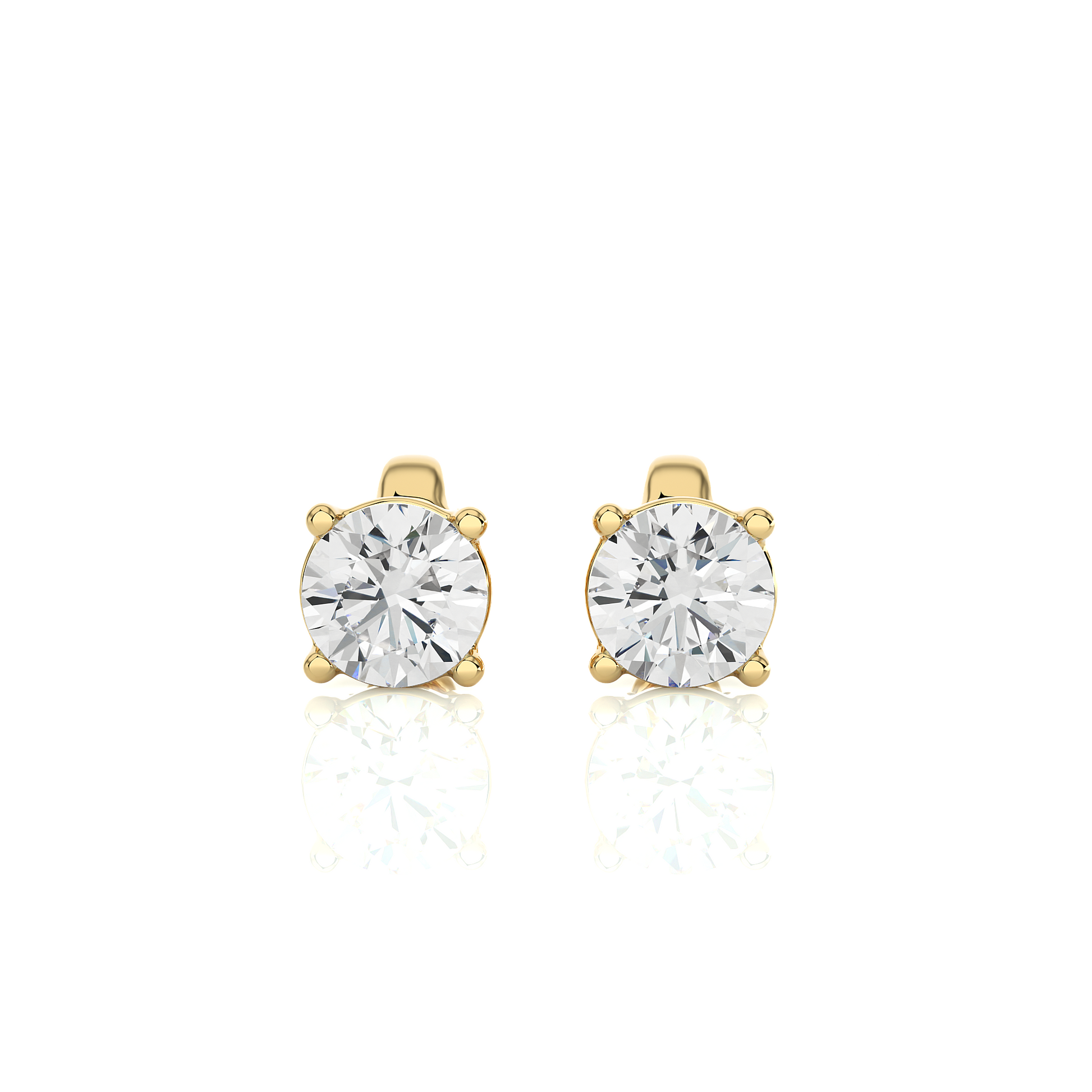 Yellow Gold Moissanite Round Shape Earring – WE0094 - Which Mark