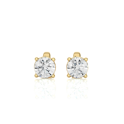 Yellow Gold Moissanite Round Shape Earring – WE0094 - Which Mark