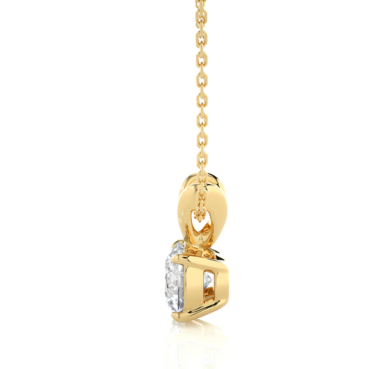 Yellow Gold Moissanite Round Shape Pendant – OF0002 - Which Mark