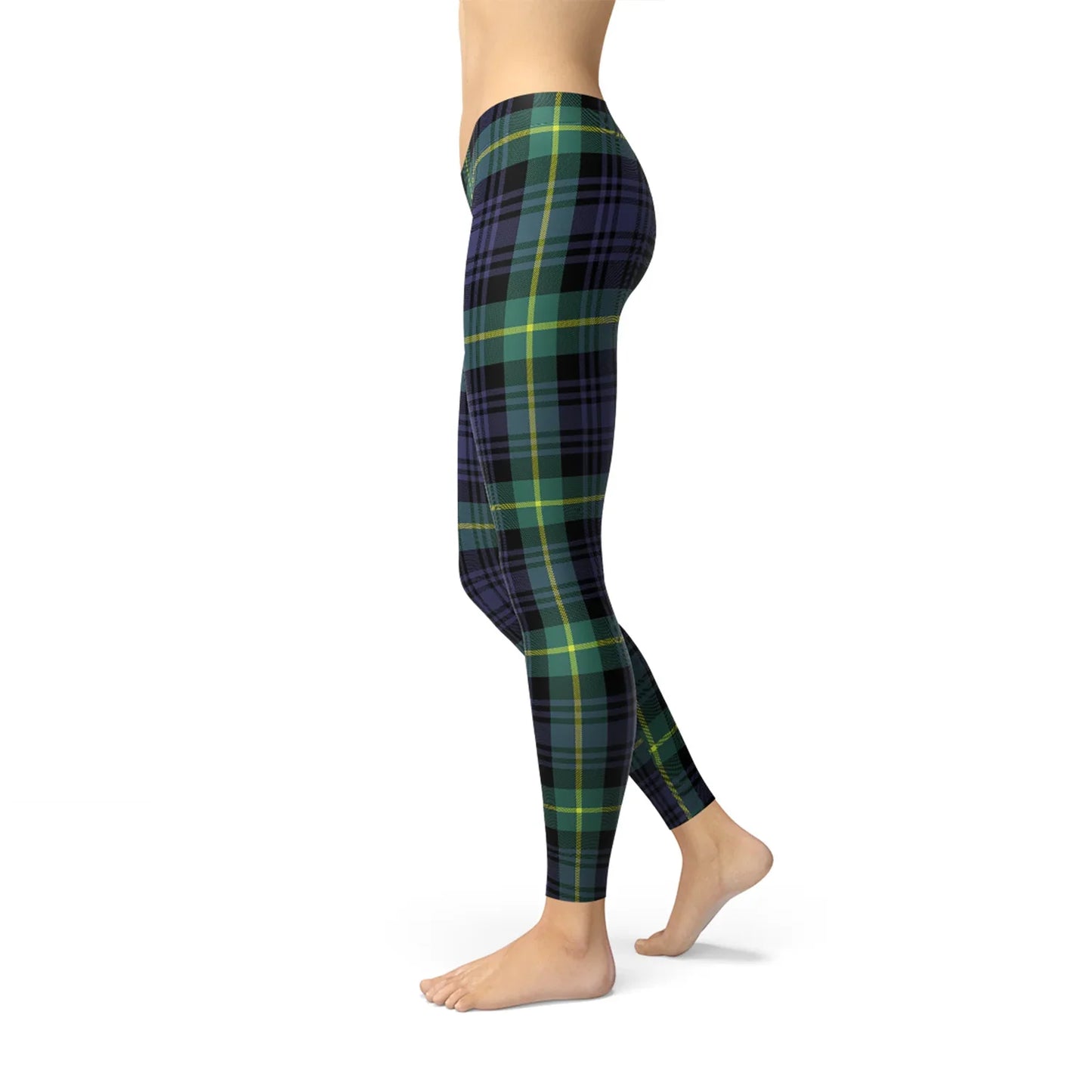 Womens Green and Blue Tartan Leggings - Which Mark