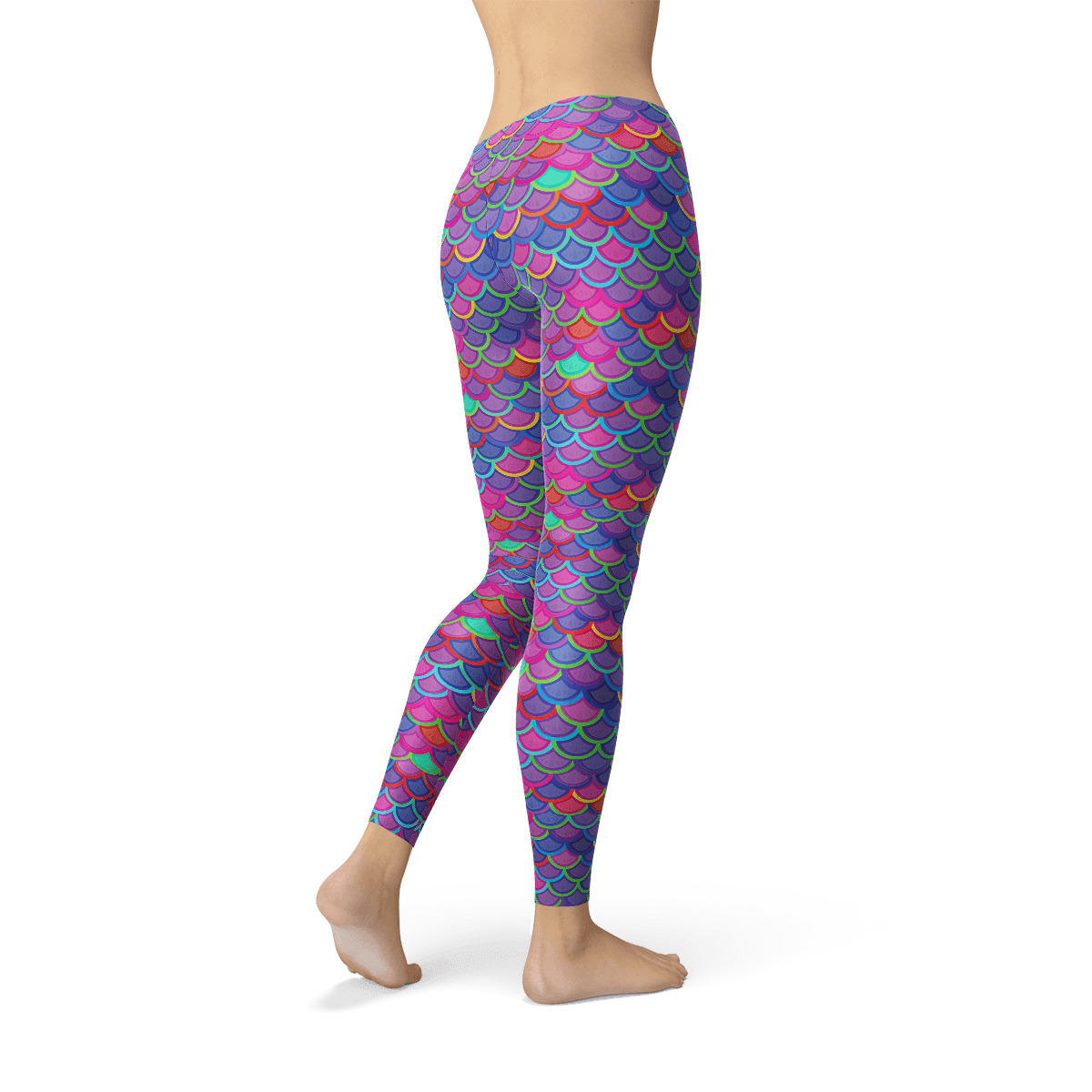 Womens Pink Purple Mermaid Leggings - Which Mark
