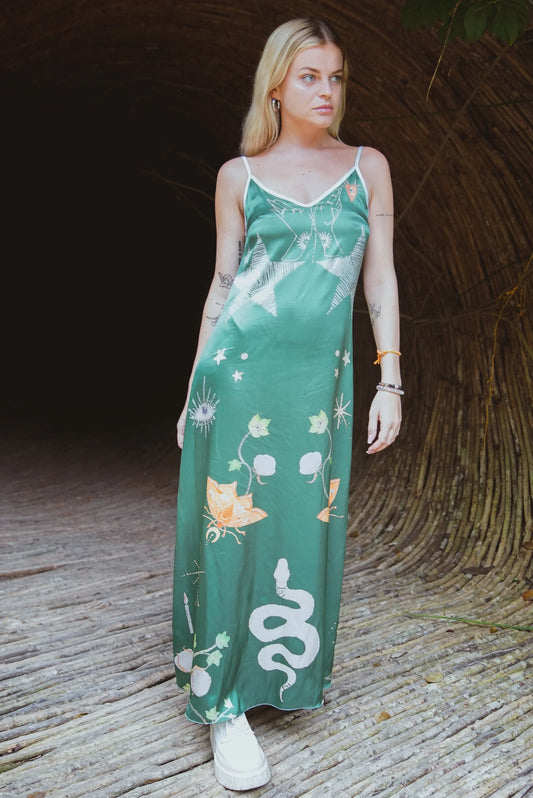 Andromeda Silk Dress in Jungle Altar - Which Mark