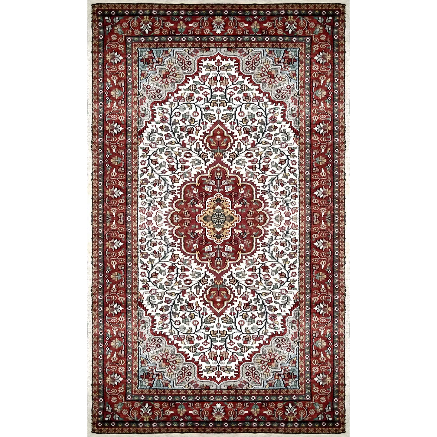 3ft×5ft Hand Knotted Persian Carpet White - Which Mark