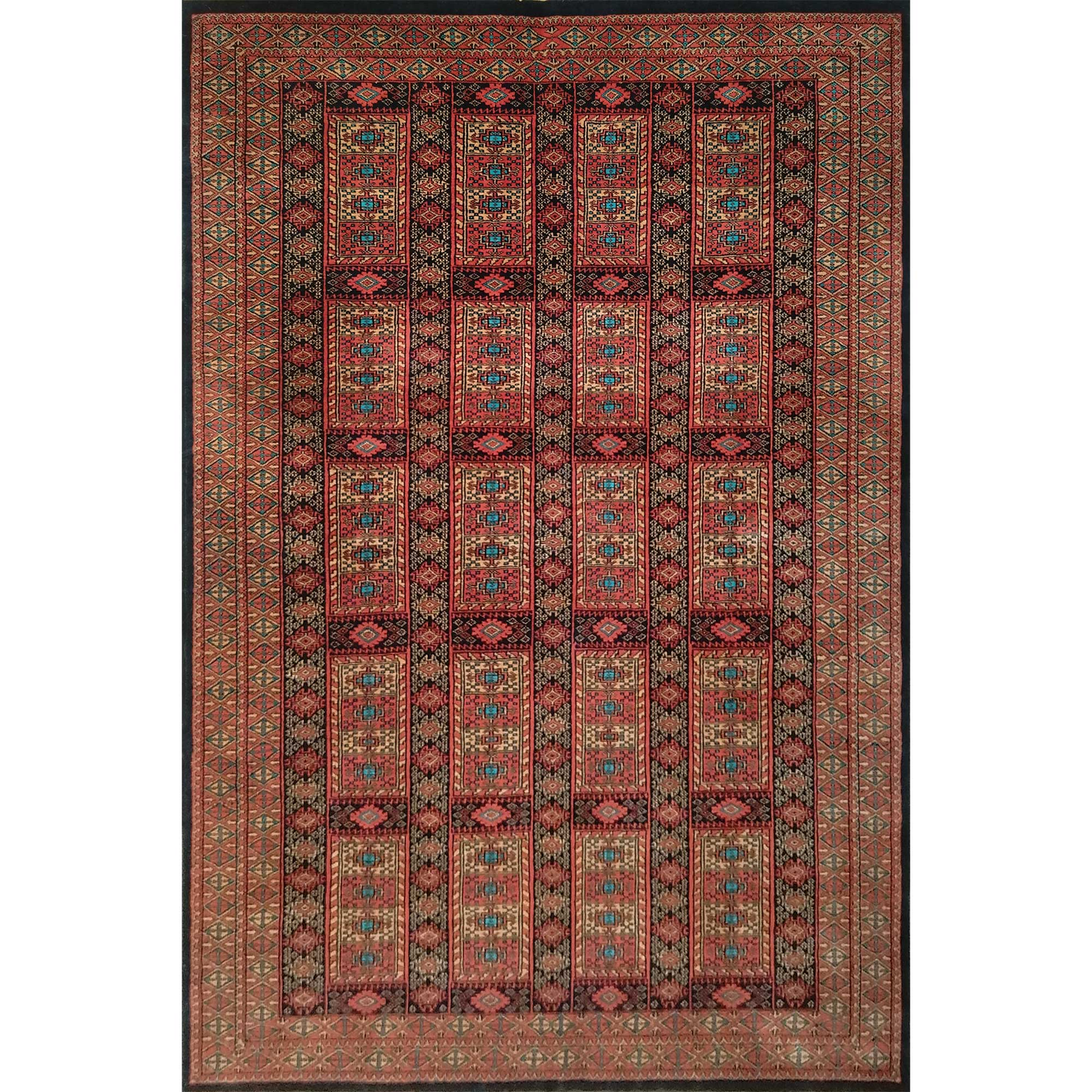 6×9 Feet Hand Knotted Wool Carpet Black & Brown - Which Mark