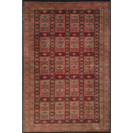 6×9 Feet Hand Knotted Wool Carpet Black & Brown - Which Mark