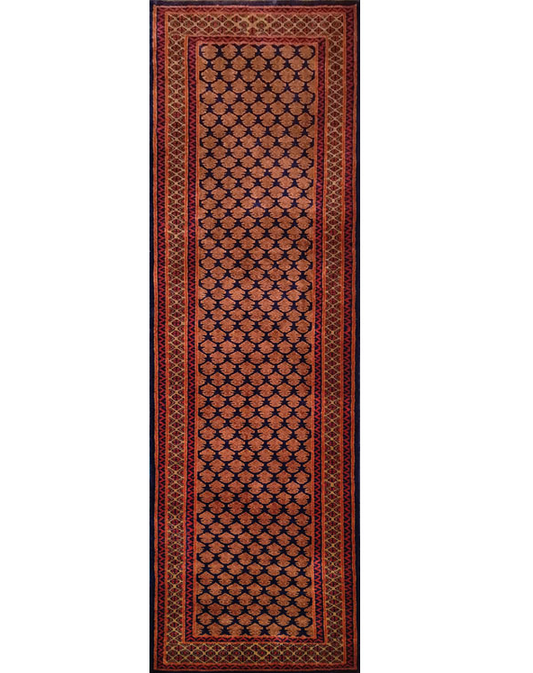 2.5×8 Feet Hand Knotted Black Wool Carpet Lichi - Which Mark