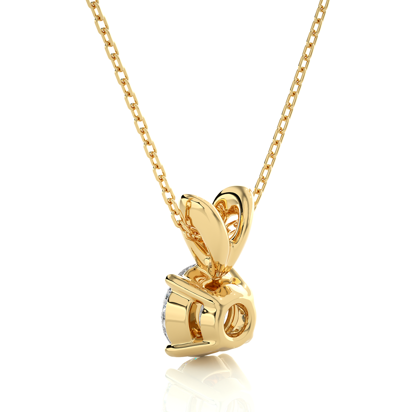 Yellow Gold Moissanite Round Shape Pendant – OF0002 - Which Mark