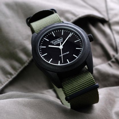 38.0mm solar ranger watch with nylon 6 strap in olive drab colour - Which Mark