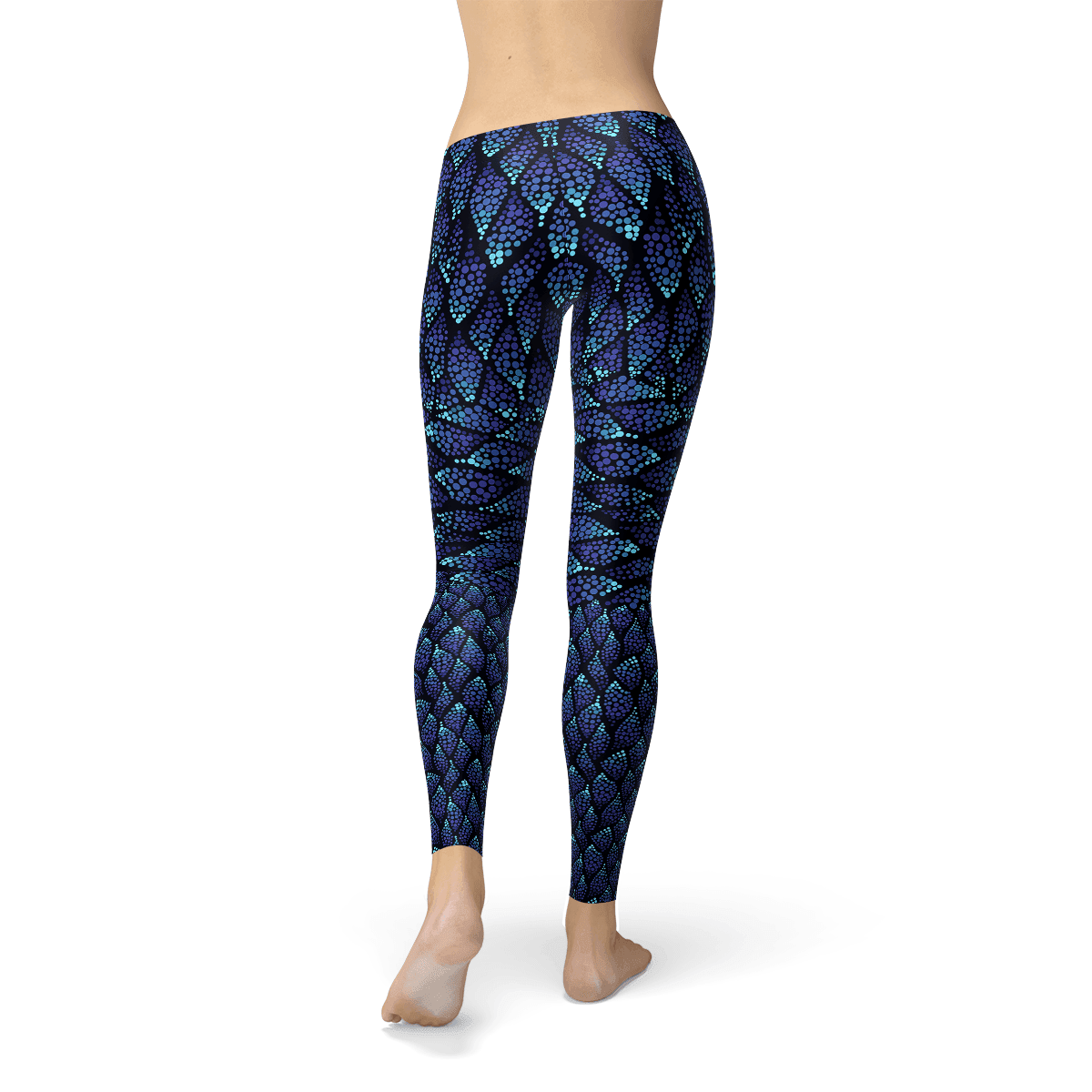 Womens Blue Mermaid Scale Leggings - Which Mark