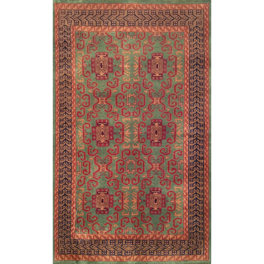3×5 Feet Handmade Green Wool Carpet Palace - Which Mark