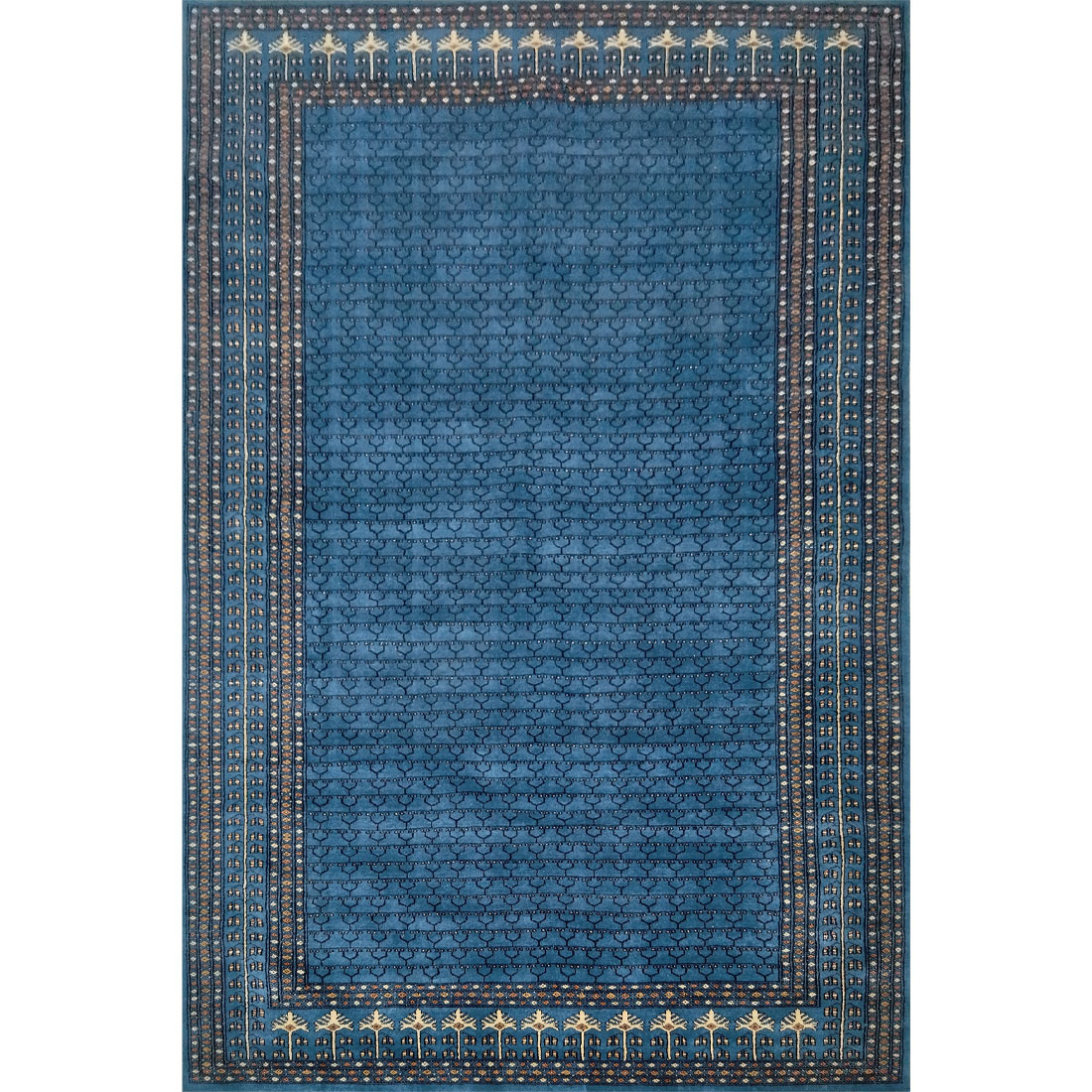 6×9 Feet Royal Grey Hand Knotted Parda Wool Carpet - Which Mark