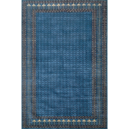 6×9 Feet Royal Grey Hand Knotted Parda Wool Carpet - Which Mark