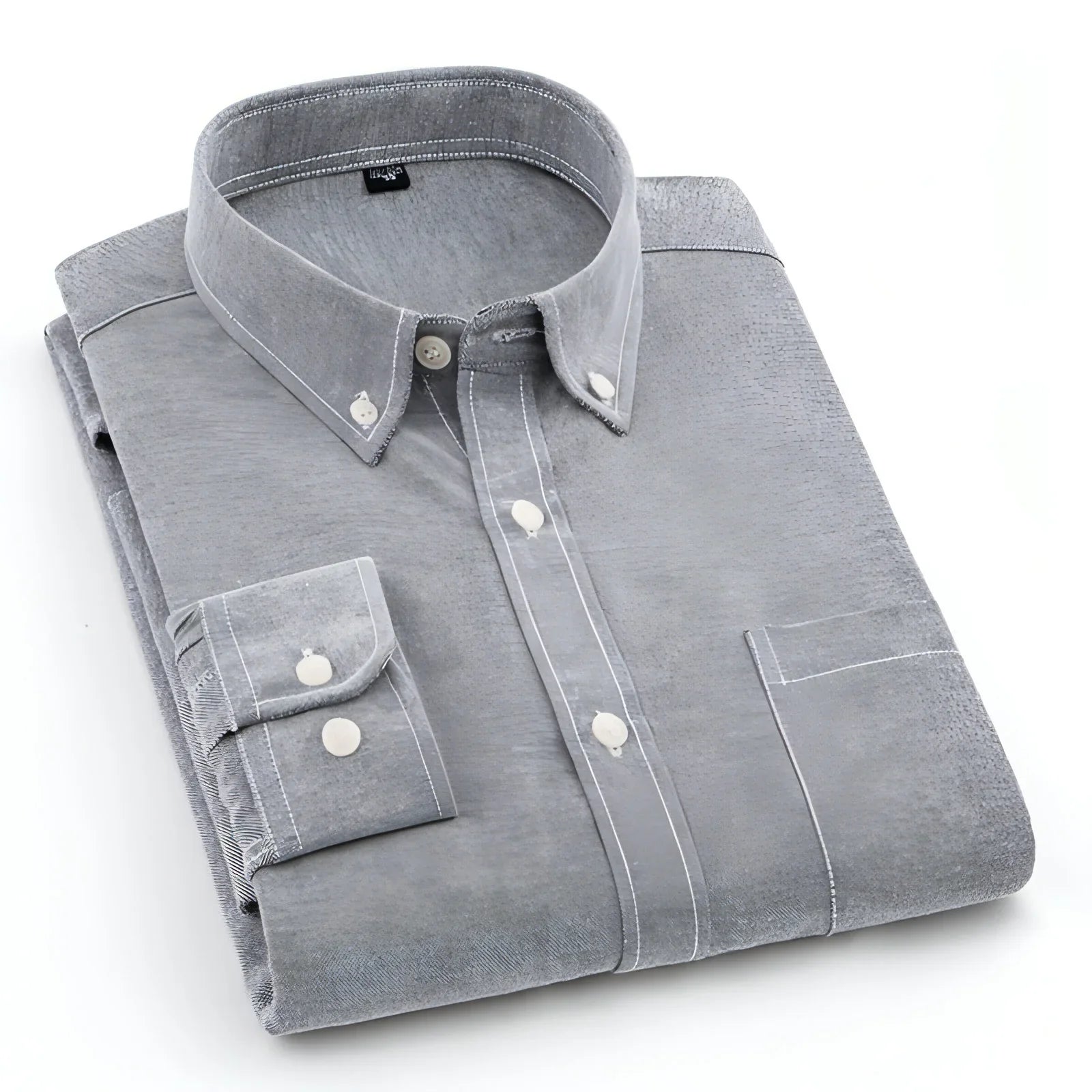Men's Oxford Pure Color Slim Shirt For Young And Middle-aged People - Which Mark