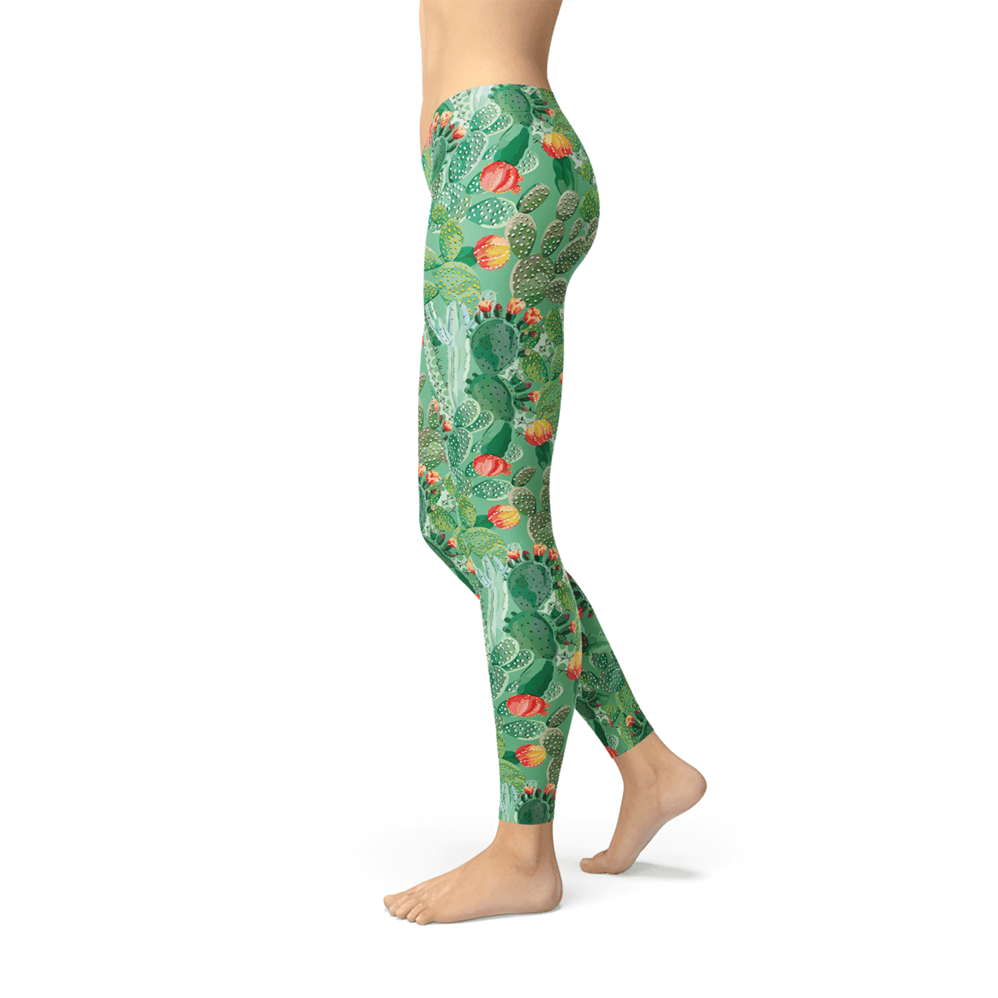 Womens Green Cactus Leggings - Which Mark