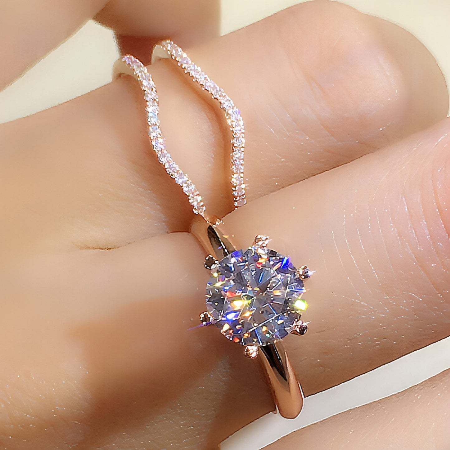 Versatile Elegance: 18K Gold Moissanite Ring Duo - Which Mark