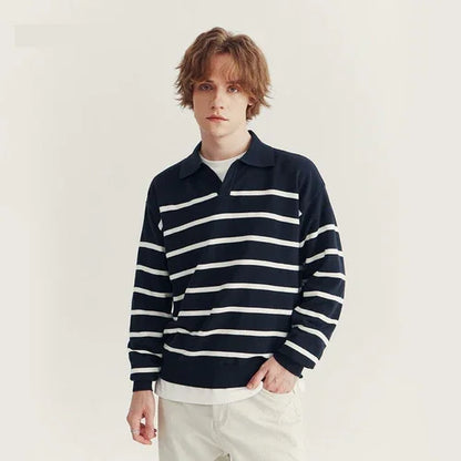 High-grade Loose Contrast Color Striped Sweater Long Sleeve Inner Wear - Which Mark