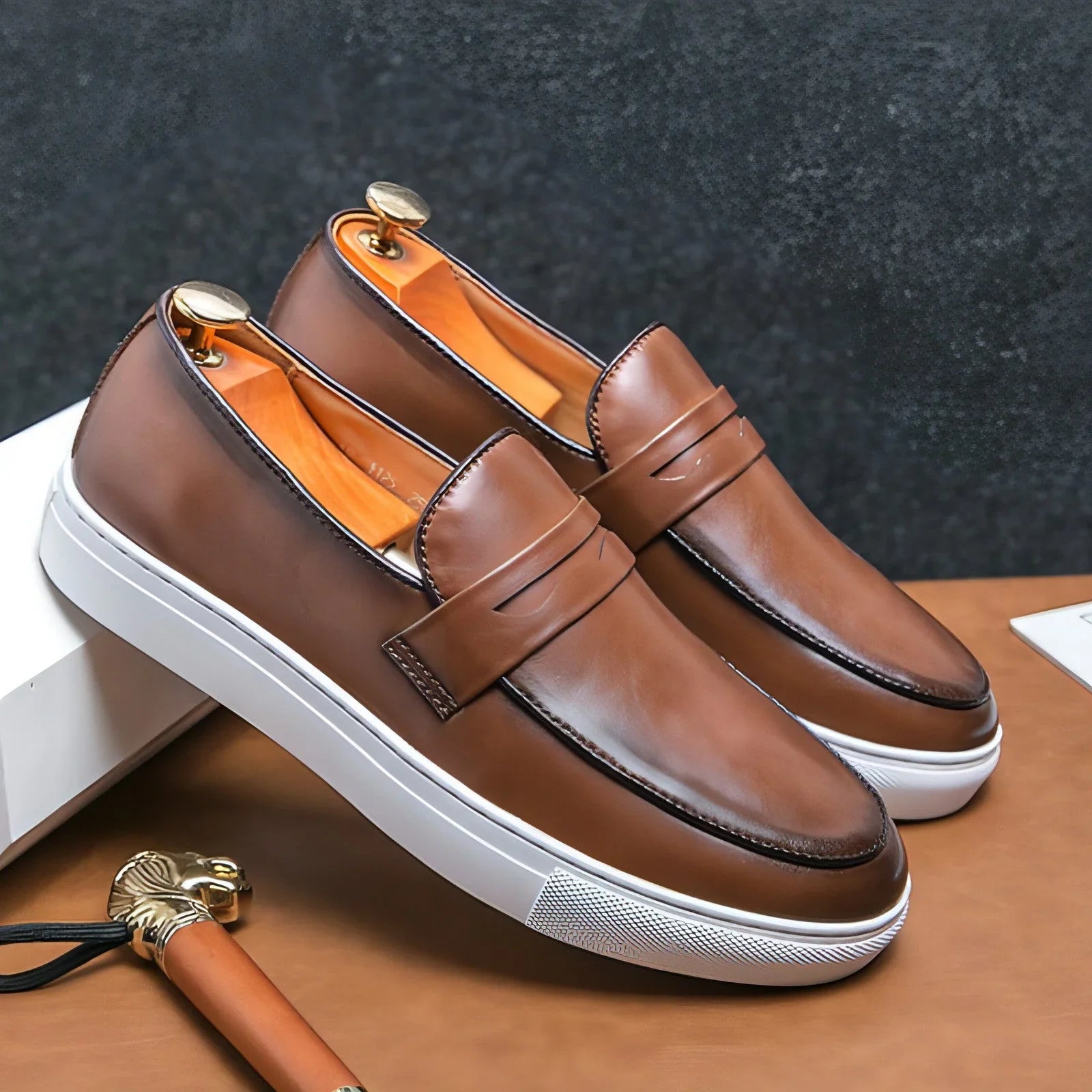 Plus Size Board Shoes Male Business Casual Leather Shoes Men - Which Mark