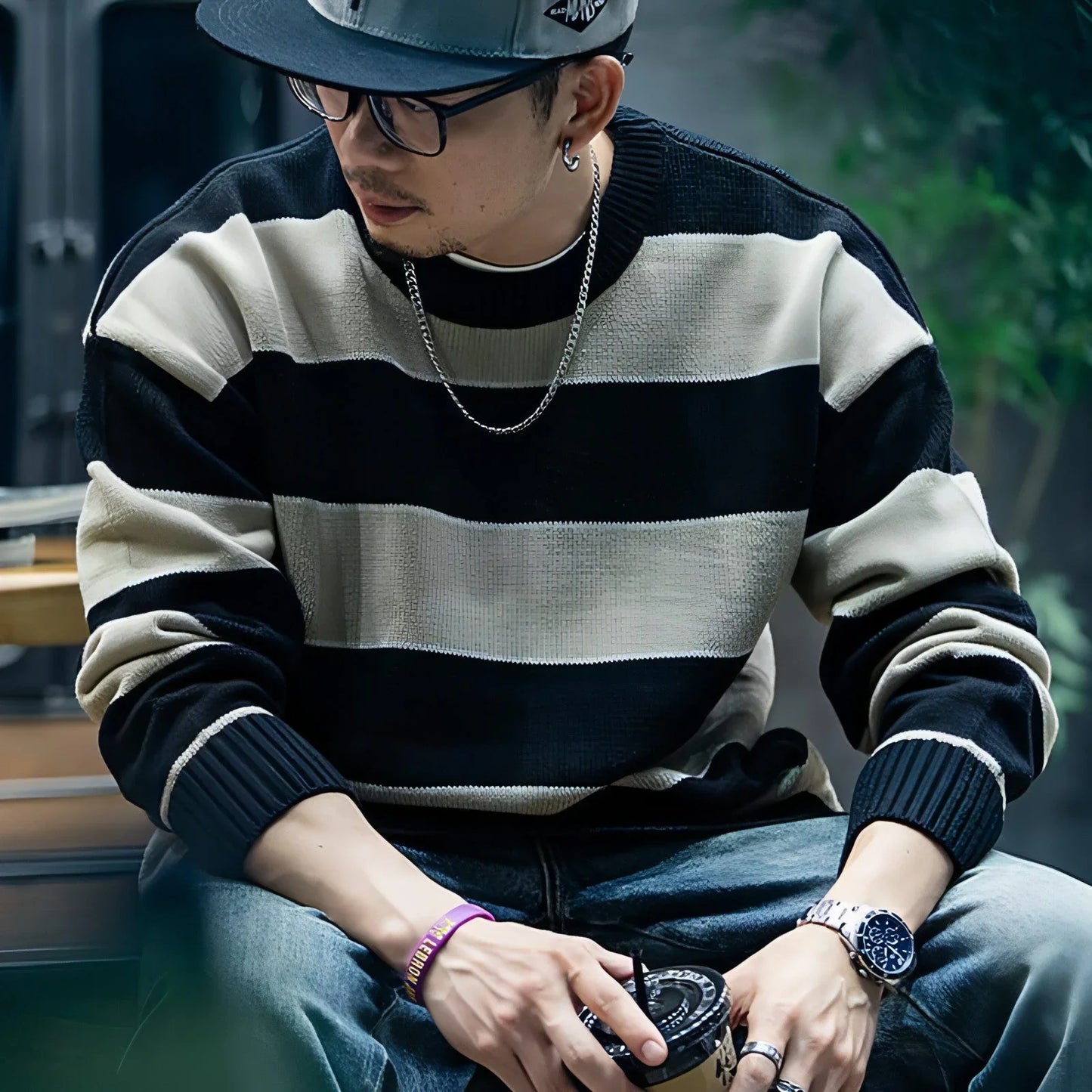 Men's Loose Fashion Brand Crew Neck Casual Sweater Men's - Which Mark