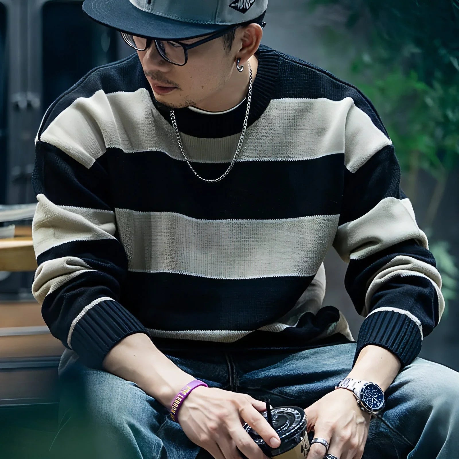 Men's Loose Fashion Brand Crew Neck Casual Sweater Men's - Which Mark