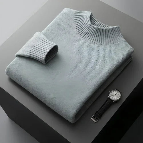 Mock Neck Sweater Men's Pure Wool - Which Mark