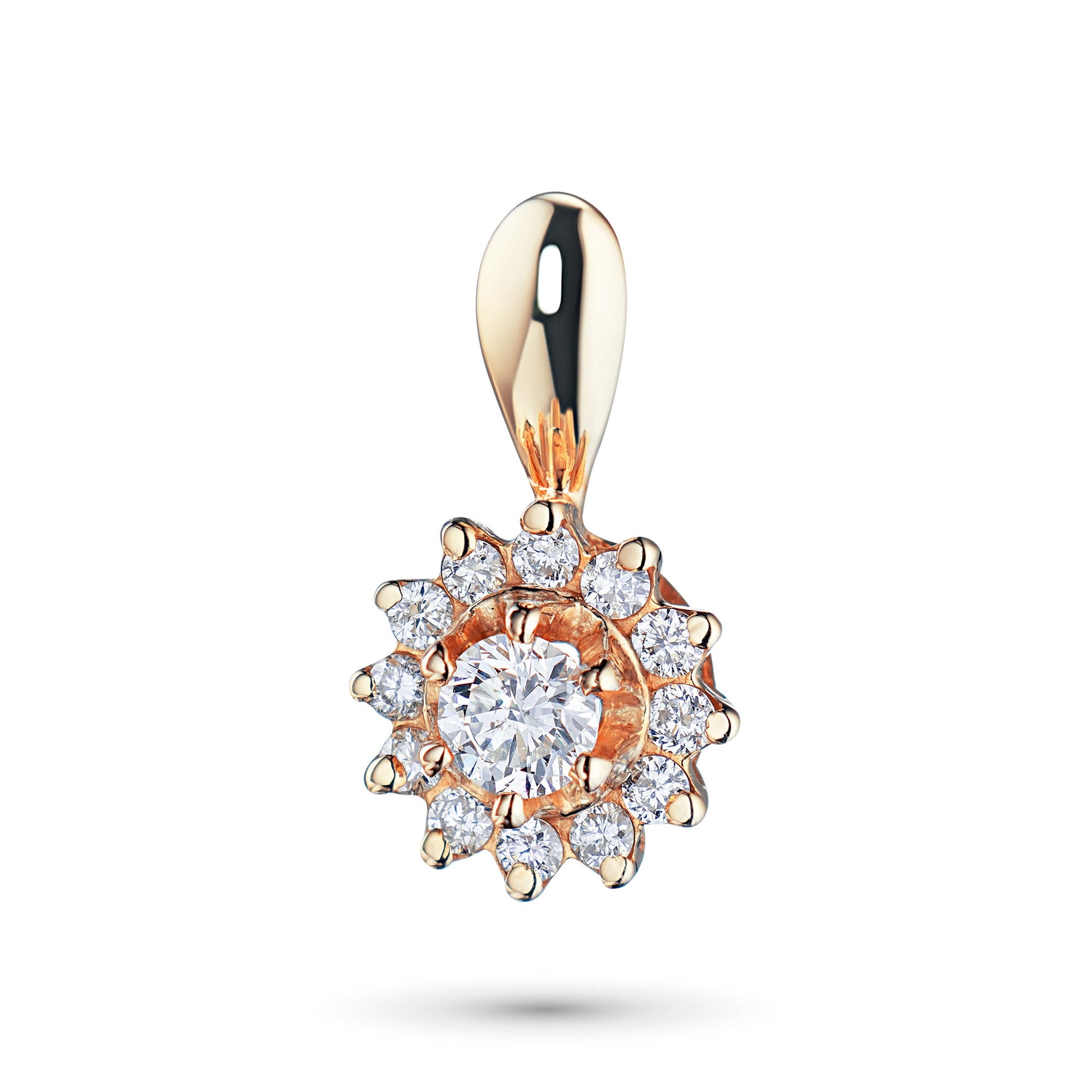 Rose Gold Pendant with 13 Round-Cut Lab-Created Diamonds 0.399 CT.TW - Which Mark