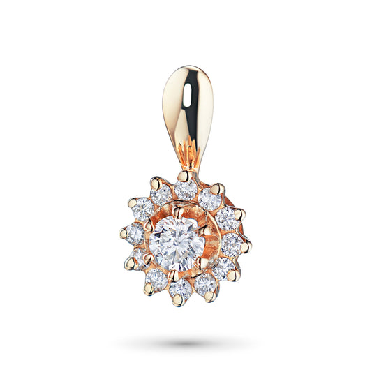 Rose Gold Pendant with 13 Round-Cut Lab-Created Diamonds 0.399 CT.TW - Which Mark
