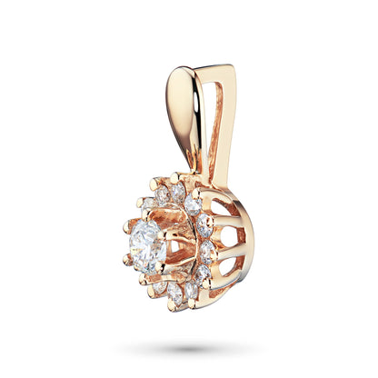 Rose Gold Pendant with 13 Round-Cut Lab-Created Diamonds 0.399 CT.TW - Which Mark