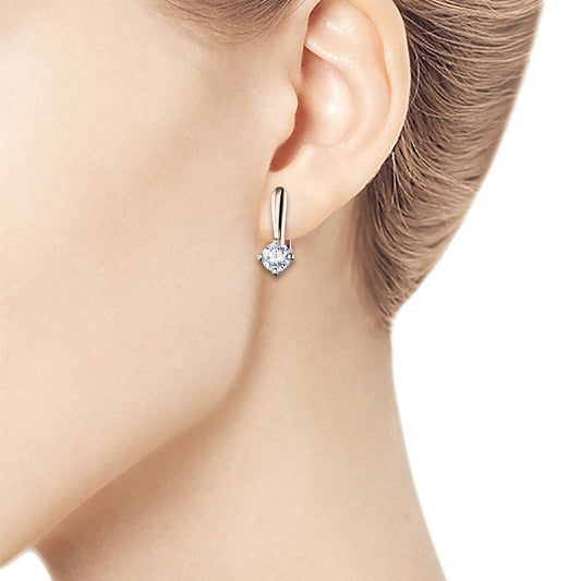 14K Rose Gold Earrings with 2 Round-Cut Lab-Created Diamonds 1.02 - Which Mark