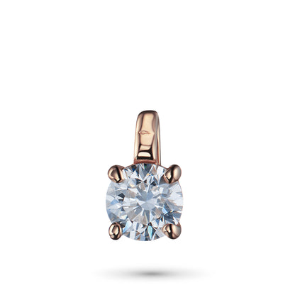 14K Rose Gold Pendant with 1 Round-Cut Lab-Created Diamond 0.53 CT.TW - Which Mark