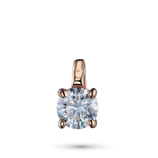 14K Rose Gold Pendant with 1 Round-Cut Lab-Created Diamond 0.53 CT.TW - Which Mark