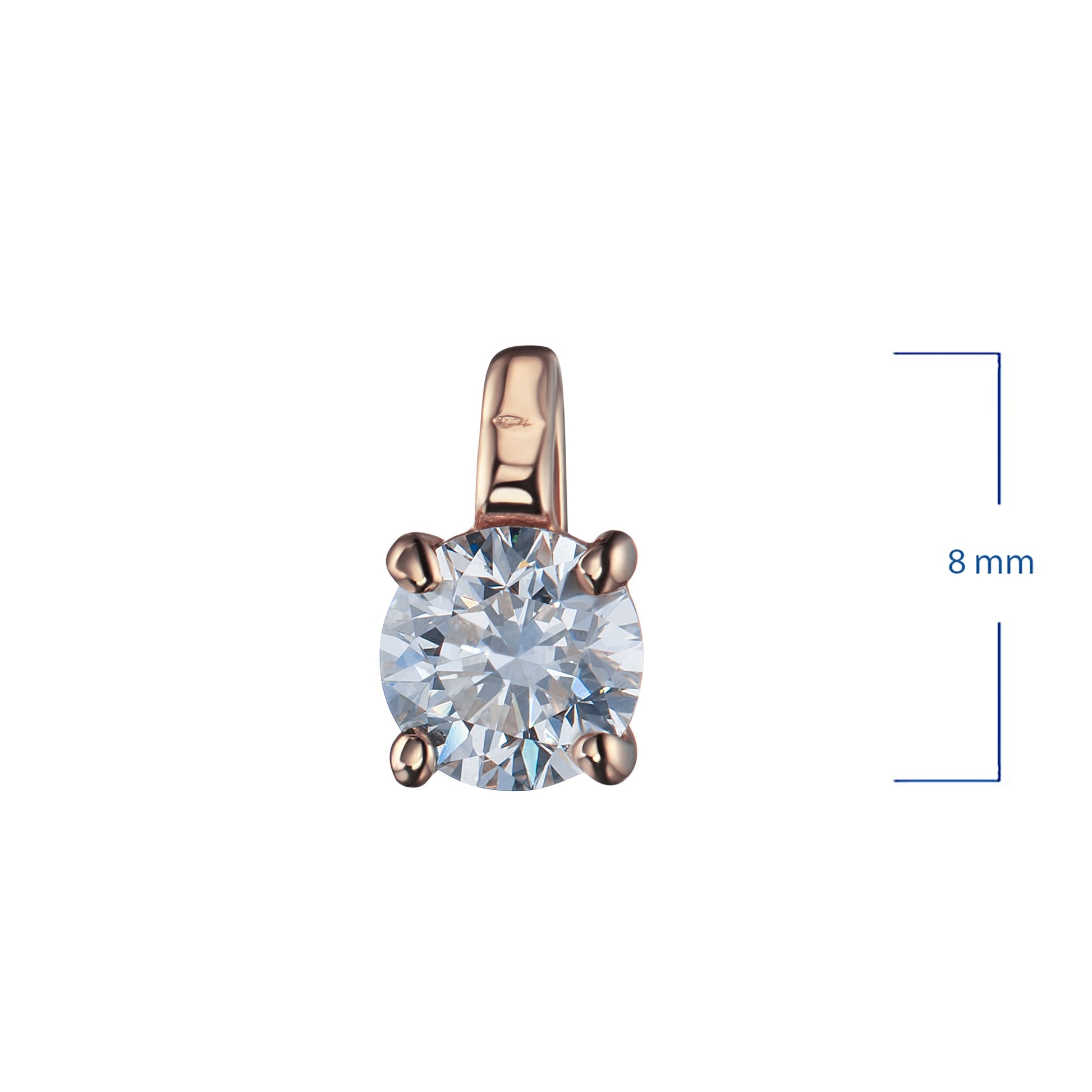 14K Rose Gold Pendant with 1 Round-Cut Lab-Created Diamond 0.53 CT.TW - Which Mark