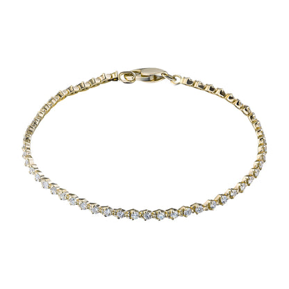14K Yellow Gold Bracelet with 58 Round-Cut Lab-Created Diamonds 2.022 - Which Mark