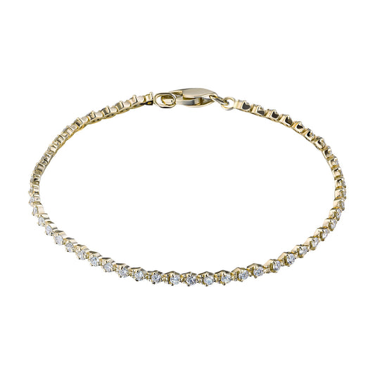 14K Yellow Gold Bracelet with 58 Round-Cut Lab-Created Diamonds 2.022 - Which Mark