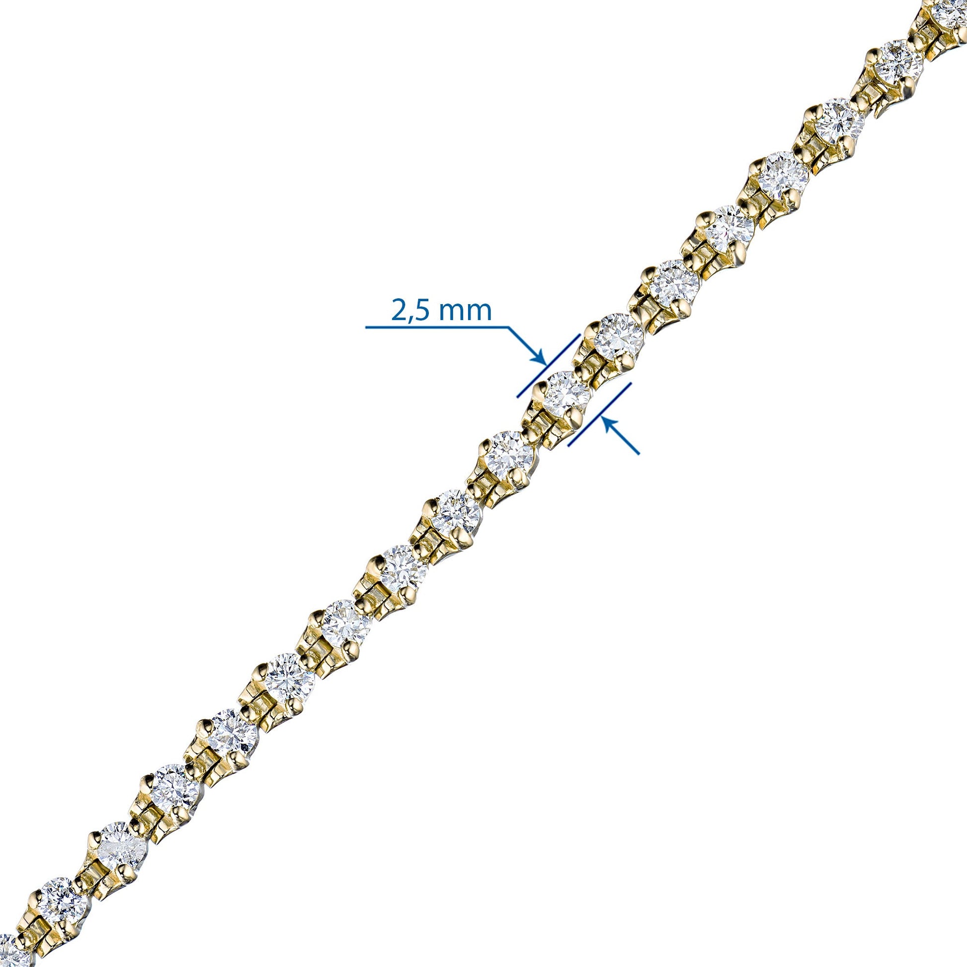 14K Yellow Gold Bracelet with 58 Round-Cut Lab-Created Diamonds 2.022 - Which Mark