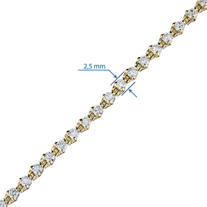 14K Yellow Gold Bracelet with 58 Round-Cut Lab-Created Diamonds 2.022 - Which Mark