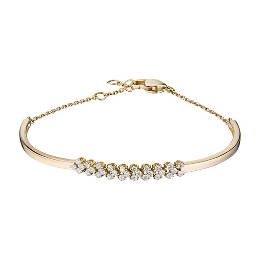 14K Yellow Gold Bracelet with 28 Round-Cut Lab-Created Diamonds 0.573 - Which Mark