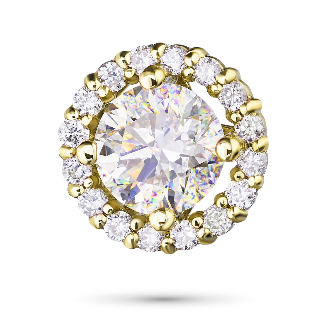 14K Yellow Gold Pendant with 17 Round-Cut Lab-Created Diamonds 0.665 - Which Mark